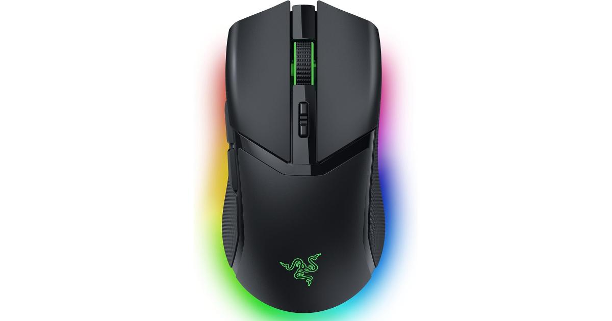 Razer Cobra Pro Wireless 10 عناصر تحكم قابلة للتخصيص مستشعر بصري 30K Gen-3 مفاتيح 2.4 جيجا هرتز بلوتوث وUSB من النوع C بطارية تصل إلى 170 ساعة - أسود