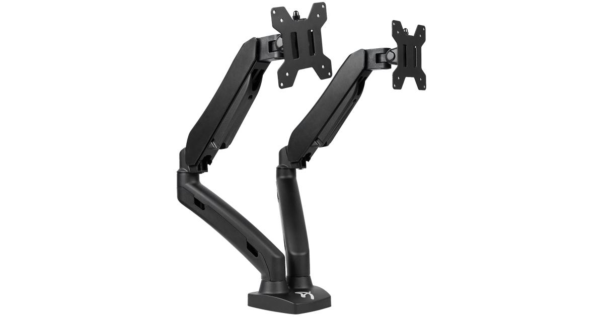 شاشة Arozzi Alzare Dual Gas Lift Arm 360° Screen Rotation Cable Management - Black
