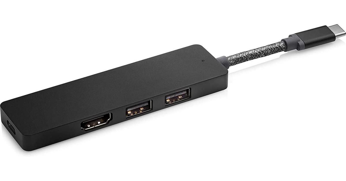موزع HP Elite USB-C مع منفذ USB-C بقدرة 90 وات وشحن مع منافذ USB-A HDMI - أسود