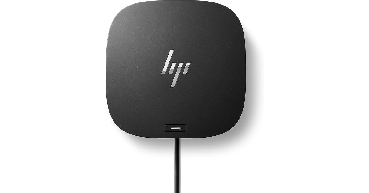 محطة إرساء HP USB-C Dock G5 Essential Workspace (HDMI، منفذ عرض 2x، شبكة Giga LAN، ما يصل إلى 100 وات عبر USB-C®. ما يصل إلى 75 وات على الأجهزة غير HP) مع محول طاقة 120 وات