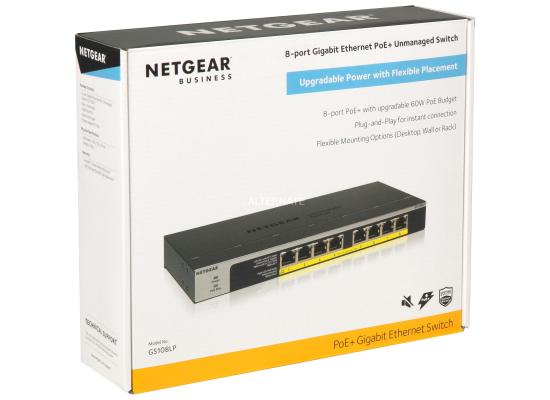 NETGEAR (GS108LP) 8-Port Gigabit Ethernet Unmanaged PoE/PoE+ Switch 60W Upgradeable, Desktop, Wall Mount or Rackmount product thumbnail 2