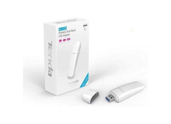 Tenda U12 Wi-Fi USB Adapter AC1300 Dual Band Wireless Wi-Fi USB 3.0 Adapter with Built-in High Gain Antenna for PC, Works with Windows and Mac OS - White product thumbnail 2