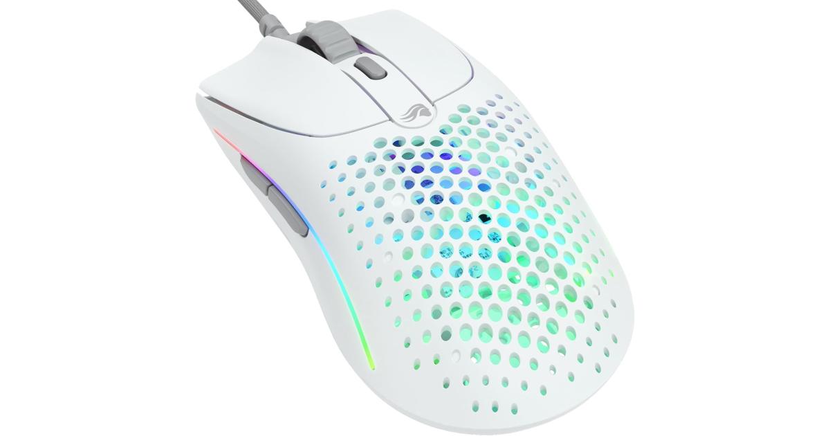 Glorious Model O 2 Wired 59g Ultralight FPS 26,000 DPI Motion Sync 80M Click Rated Switches 6 أزرار قابلة للبرمجة يمكن استخدامها بكلتا اليدين RGB - أبيض غير لامع