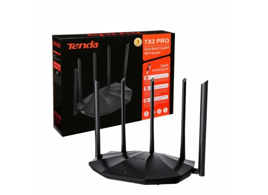 Tenda TX2 Pro Wi-Fi 6 AX1500 Smart Wi-Fi Router, Dual Band Gigabit Wireless Internet Wi-Fi 6 Router, 5 * 6dBi High-Gain Antennas, 3 Gigabit LAN Ports, WPA3+OFDMA+MU-MIMO- Black product thumbnail 2