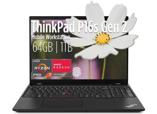 Lenovo NEW ThinkPad P16s Gen 2 Mobile Workstation AMD Ryzen 7 Pro 7Gen 8-Core AMD Ryzen™ AI w/ HUGE Memory & Battery & 4K OLED Display  - Thunder Black