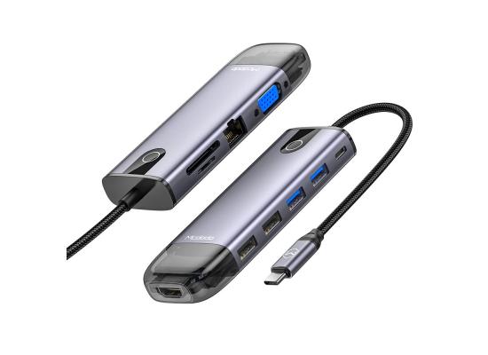 Mcdodo HU-7420 10 in 1 Hub, Aluminum Allow + Nylon Materials, HDMI, USB-A*2, USB-A3.0*2, VGA, USB-C (PD 100W), Ethernet Ports, SD/TF Card Slot product thumbnail 2