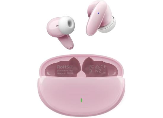 Promate True Wireless Earbuds Bluetooth v5.1 w/ Mic IPX5 Water Resistance 20H Playback Time - Pink product thumbnail 2