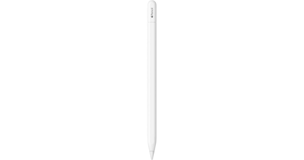 Apple Pencil (USB-C) زوج Apple Pencil ذو الأسعار المعقولة ويتم شحنه عبر USB-C، حساسية إمالة دقيقة مثالية للبكسل يتم توصيلها مغناطيسيًا