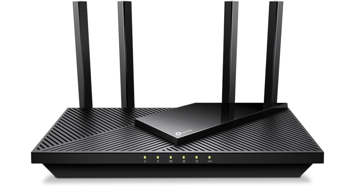 راوتر TP-Link Archer AX55 Pro AX3000 WiFi 6 Gigabit 1x 2.5 Gbps Port Dual Band VPN OFDMA MU-MIMO USB Port Compatible with Alexa