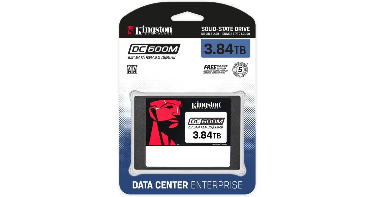 Kingston DC600M 3.84 تيرابايت من فئة المؤسسات من فئة المؤسسات لمركز البيانات والخادم 2.5 بوصة SATA SSD