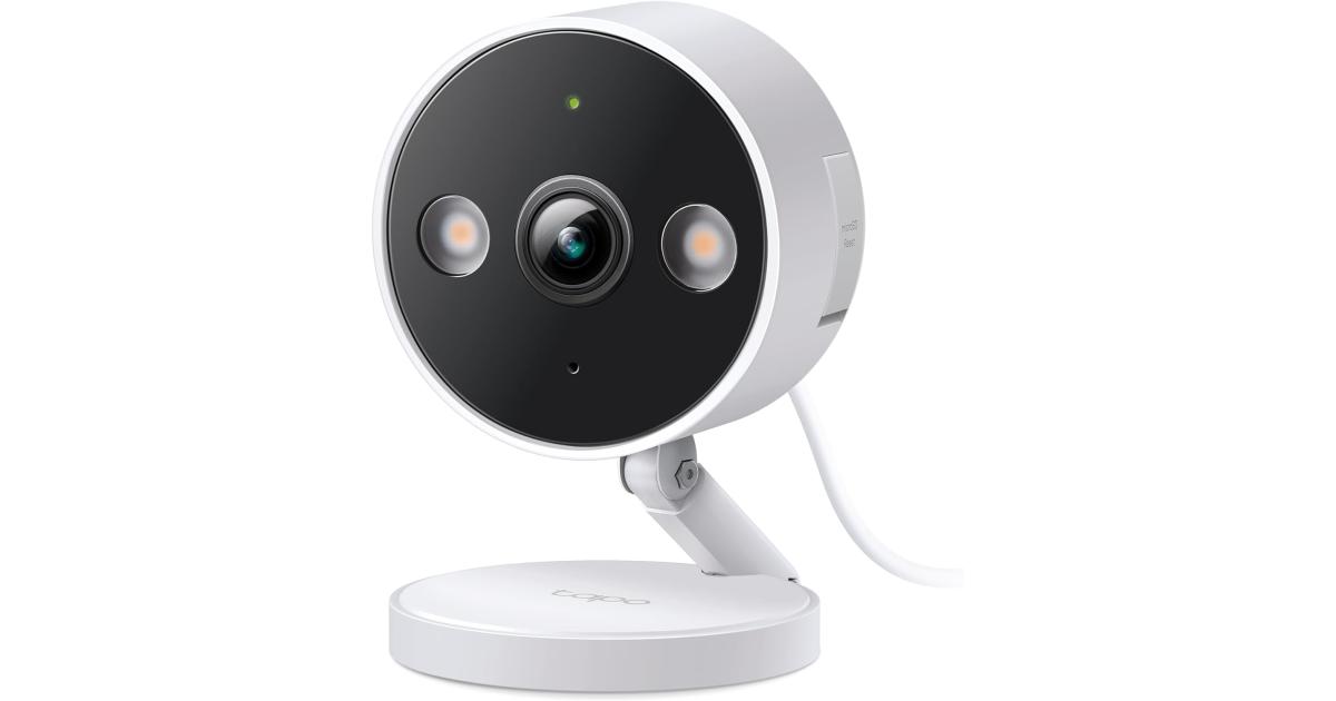 كاميرا مراقبة TP-Link Tapo C120 2K QHD ملونة داخلية/خارجية رؤية ليلية خالية من الأشخاص/الحيوانات الأليفة/المركبات، وضع IR غير مرئي، تخزين SD