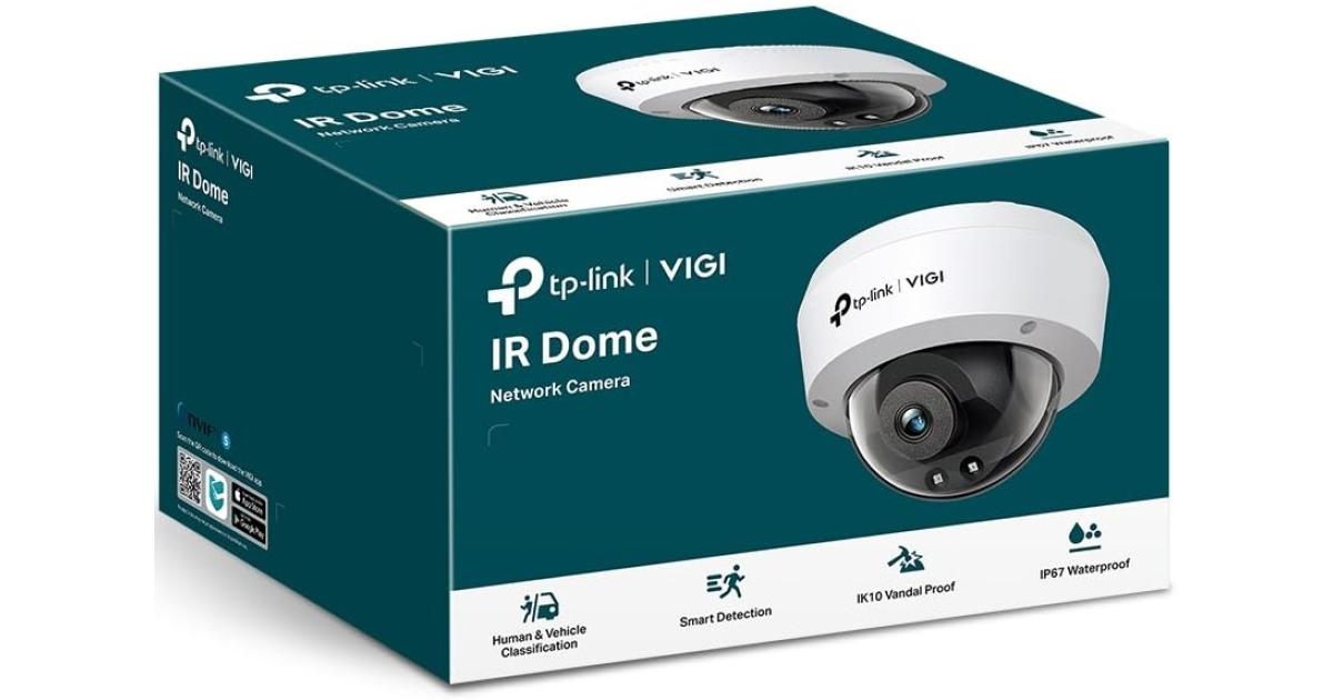 TP-Link VIGI C240I 4MP IR Dome كاميرا شبكية تصنيف الإنسان والمركبات IK10 مقاومة للتخريب وIP67 مقاومة للماء H.265+ POE