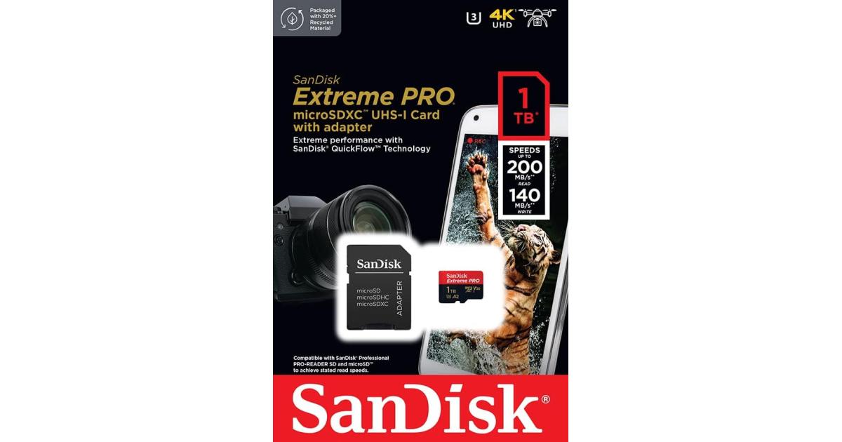 1tb Extreme Pro One Tb Sd Card SanDisk Extreme Pro 1TB MicroSDXC 