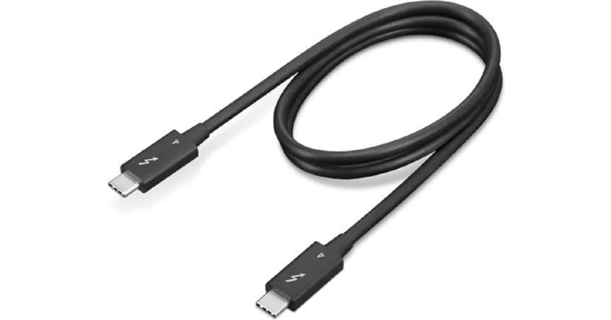 Lenovo Thunderbolt 4 Cable 0.7m 40Gbps معدل نقل شحن سريع يصل إلى 100 واط بواسطة USB-C أو 170 واط / 230 واط بواسطة قابس DC