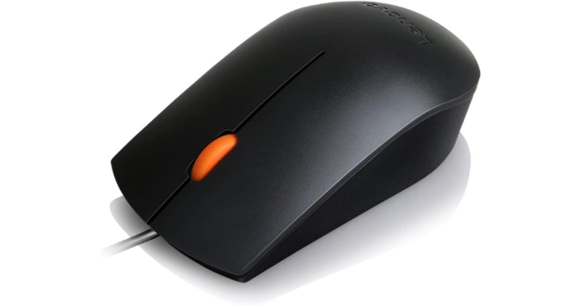 ماوس Lenovo 300 Wires Right And Left Handed USB up to 20 million clicks - black