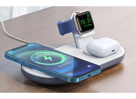 Mcdodo CH-7062 3 in1 / 15W Multiple Magsafe TWS Headphones / Watch Clock and Phone Charging Unit - White product thumbnail 2