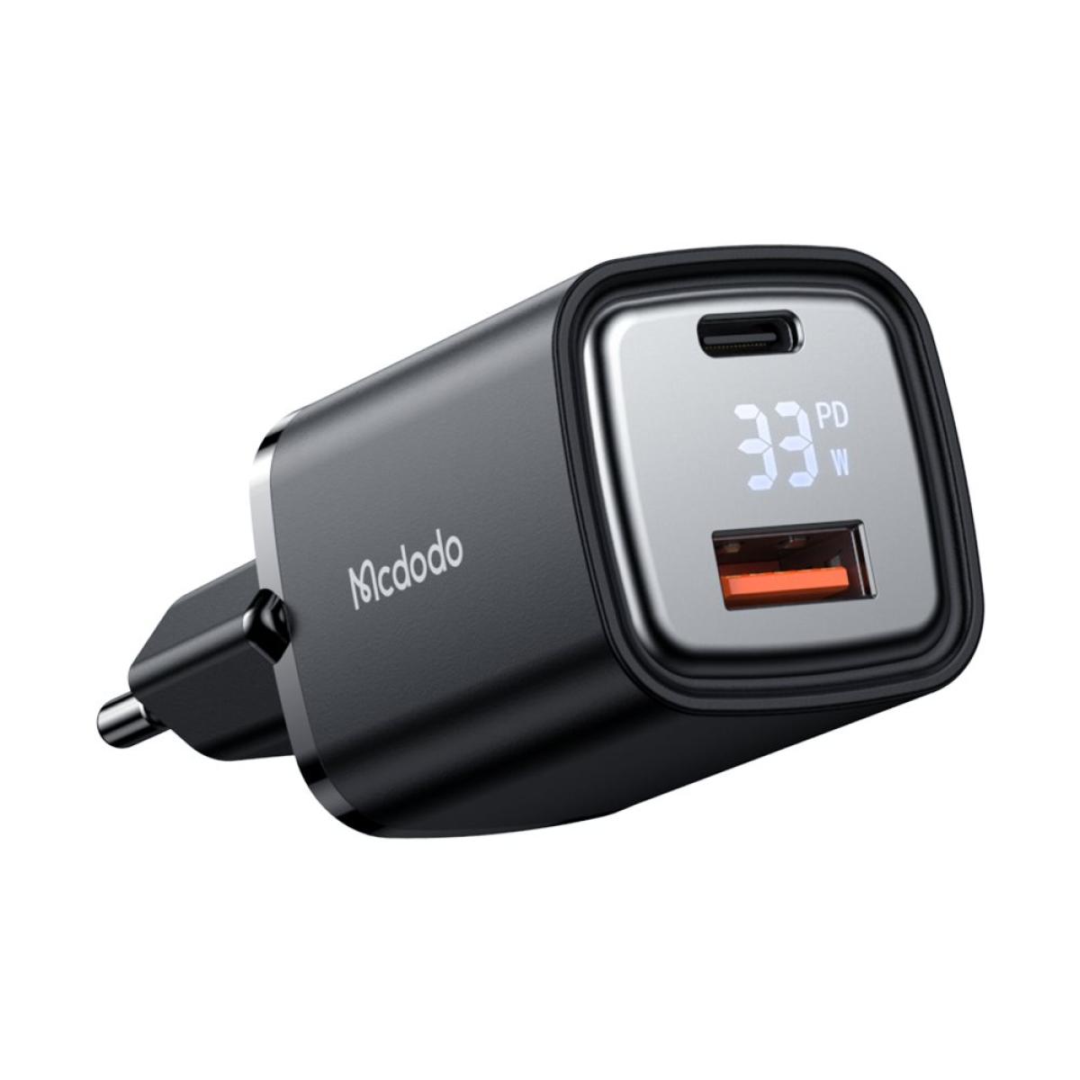 Mcdodo CH-1701 Digital Display 33W USB Type-C Input Fast Charging Adapter (Black)