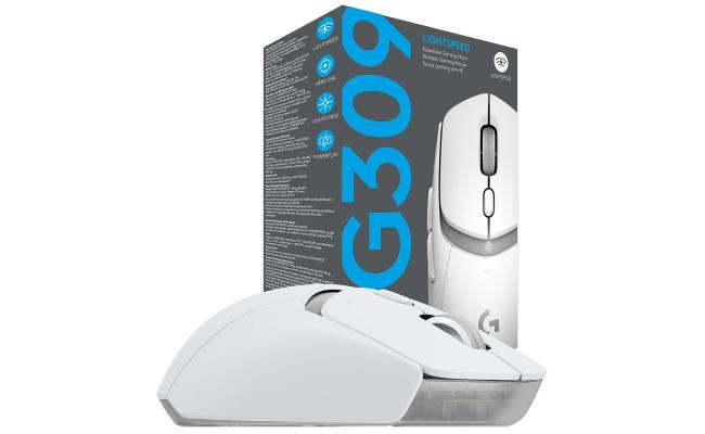 Logitech G309 Lightspeed Wireless Gaming Mouse, Lightweight, LIGHTFORCE Hybrid Switches, Hero 25K Sensor, 86g & 300+ hr Battery Life with AA Battery, 6 Programmable Buttons, PC & Mac -White