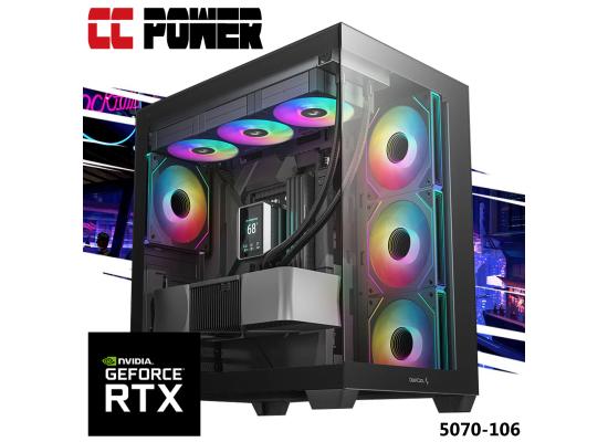 CC Power 5070-106 Gaming PC NEW 9Gen AMD Ryzen 7 9700X 8-Cores w/ Nvidia RTX 5070 12GB DDR7 & DDR5 Memory & Advanced Air Cooler