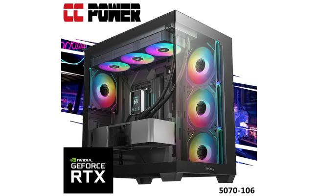 CC Power 5070-106 Gaming PC NEW 9Gen AMD Ryzen 7 9700X 8-Cores w/ Nvidia RTX 5070 12GB DDR7 & DDR5 Memory & Advanced Air Cooler