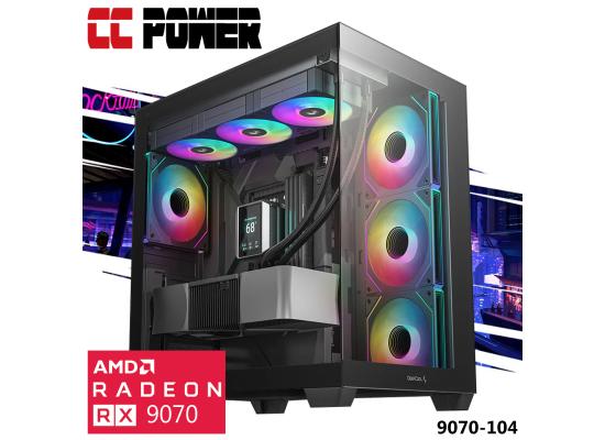 CC Power 9070-104 Gaming PC NEW 9Gen AMD Ryzen 7 9700X 8-Cores w/ AMD Radeon 9070 16GB DDR6 & DDR5 Memory & Advanced Air Cooler