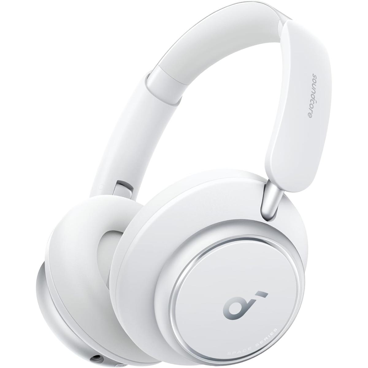 Anker Soundcore Space Q45 Adaptive Active Noise Cancelling Headphones, Reduce Noise by Up to 98%, 50H Playtime, App Control, LDAC Hi-Res Wireless Audio, Comfortable Fit, Clear Calls, Bluetooth 5.3 - White