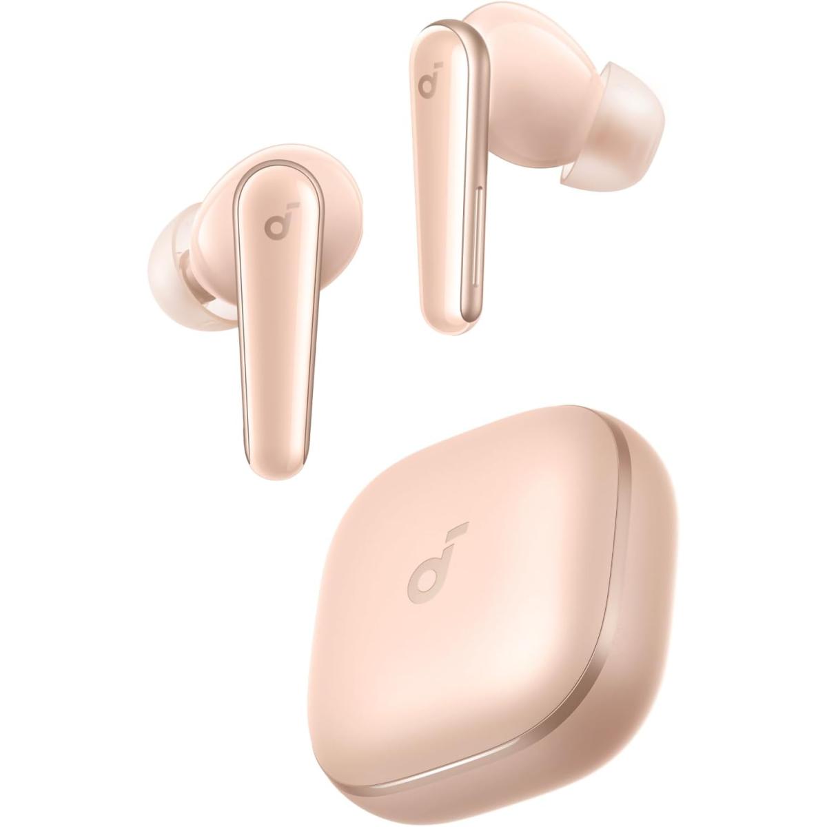 Anker soundcore Liberty 5, Noise-Cancelling Wireless Earbuds, 2x Stronger Voice Reduction, Real-Time Adaptive Noise Cancellation, Fast Charging, Dolby Audio, 6-Mic AI Clear Calls, Long Battery Life - Pink
