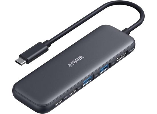 Anker USB C Hub, 5-in-1 USBC to HDMI Splitter with 4K Display, 1 x Powered USB-C 5Gbps & 2×Powered USB-A 3.0 5Gbps Data Ports for MacBook Pro, MacBook Air, Dell and More - Black product thumbnail 2