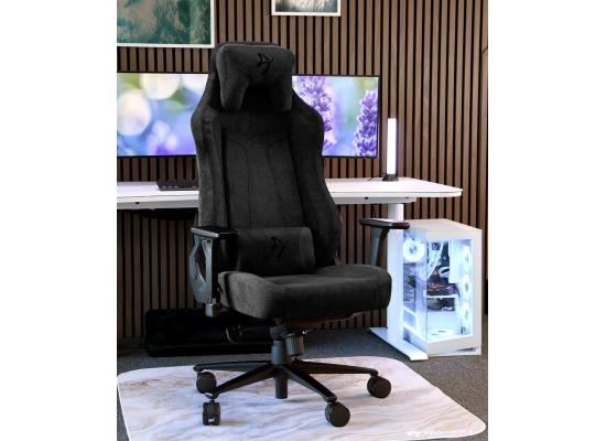 Arozzi Vernazza Soft Fabric Gaming Chair Multi-Dimensional Armrests Rocking & Lock-Tilt Function Adjustable Height & Backrest 3D Armrests - Pure Black