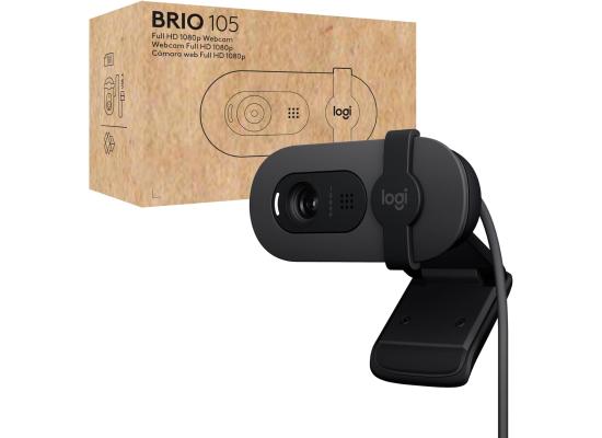 Logitech Brio 105 Full HD 1080p Business Webcam with Auto-Light Balance, USB-A, Privacy Shutter, Easy Set-Up, Compatible with Windows, macOS, ChromeOS