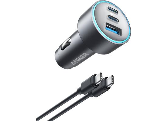 Anker USB-C Car Charger, 67W 3-Port Compact Fast Charger, Adapter With 0.91M 3.0 USB-C To C Cable Included, For Smartphones And Gadgets - Black product thumbnail 2