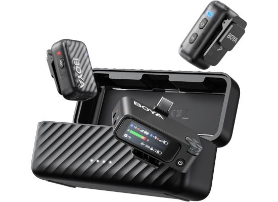BOYA BOYAMIC 2 Wireless Microphones for iPhone 15-16/Android/PC/Camera, AI Noise Cancellation,32-bit Float Internal Recording,984ft Range, 54H Battery with Charging Case for Recording(without Clip Mic) product thumbnail 2