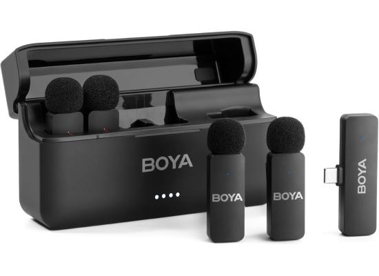 BOYA BY-V4U Wireless Lavalier Microphone for iPhone 15/16 Series Type C Smartphone with Charging Case, 4-Channel Mono Output, Omnidirectional Noise Cancelling Lapel Mic for Video Recording Podcast product thumbnail 2