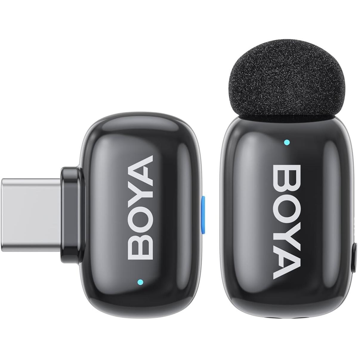 BOYA Mini-16 Wireless Lavalier Microphone for iPhone, AI Voice Change, Noise Reduce, 6H Battery Life & 328ft Range Lapel Mic for Vlogging Video Youtube Podcast TikTok