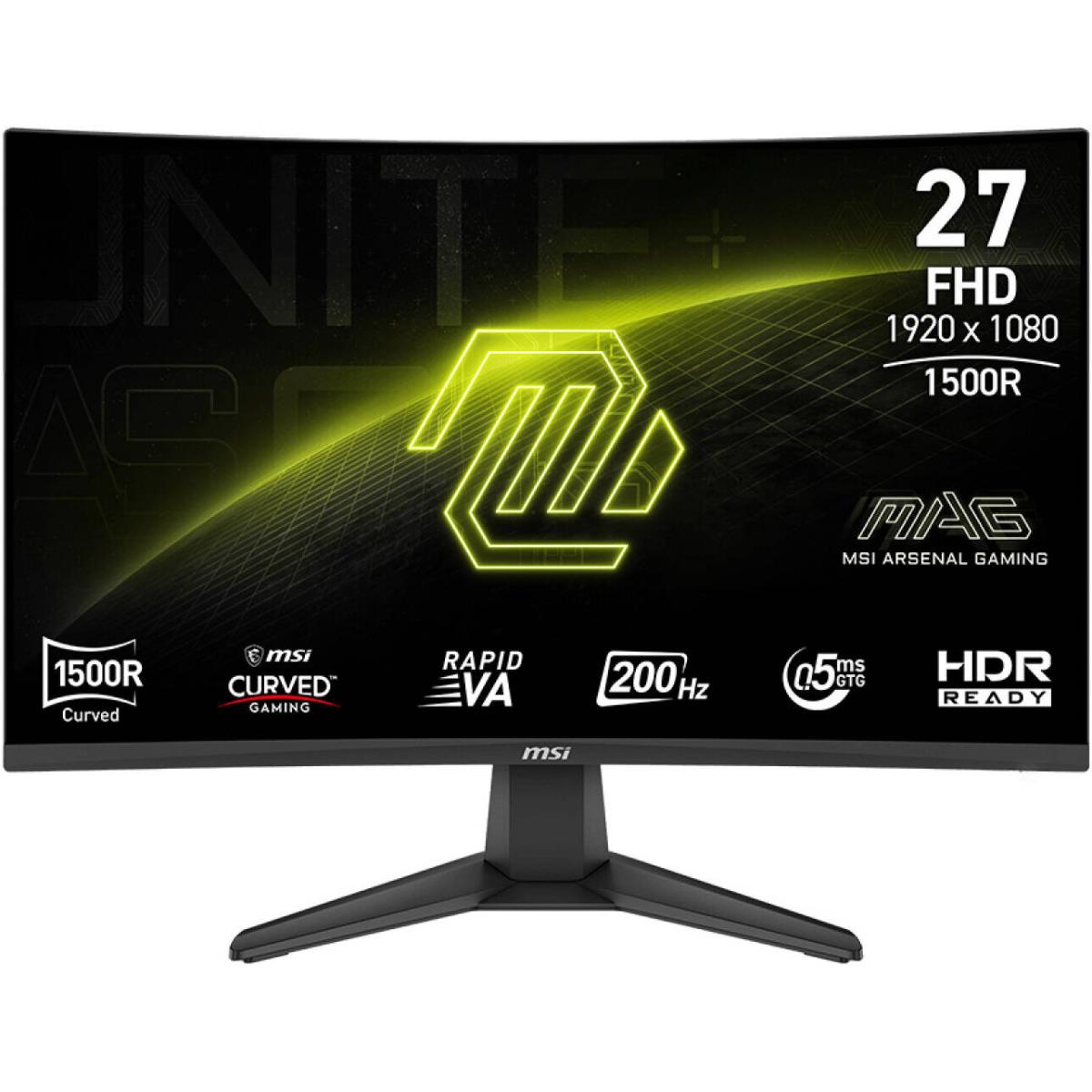MSI MAG 276CF E20 27" Curved 1500R Full HD 200Hz 0.5ms HDR Ready AMD FreeSync\u2122 Premium w\/ 2x HDMI & DisplayPort Interface - Black