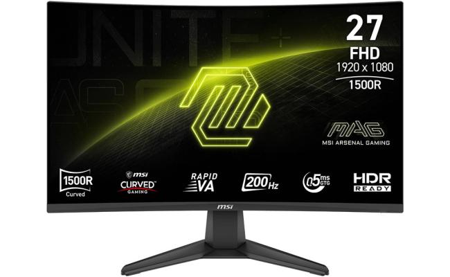 MSI MAG 276CF E20 27" Curved 1500R Full HD 200Hz 0.5ms HDR Ready AMD FreeSync™ Premium w/ 2x HDMI & DisplayPort Interface - Black