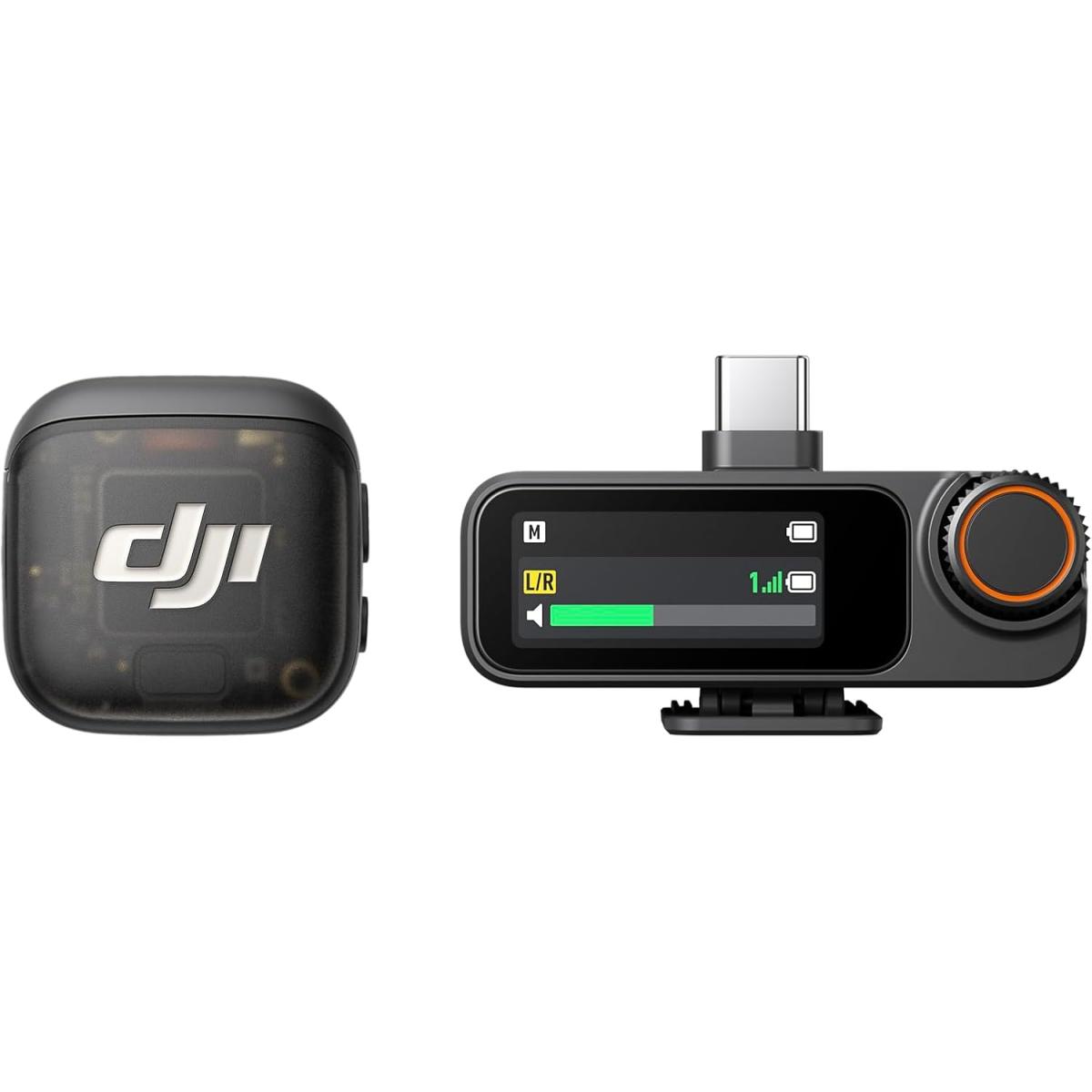 DJI Mic 3 (1 TX + 1 RX), Wireless Lavalier Mic for iPhone/Camera/Android, Ultralight, Extended Operating Time & Fast Charging, 1312ft (400m) Transmission, Noise Cancelling, Vlog, Streaming