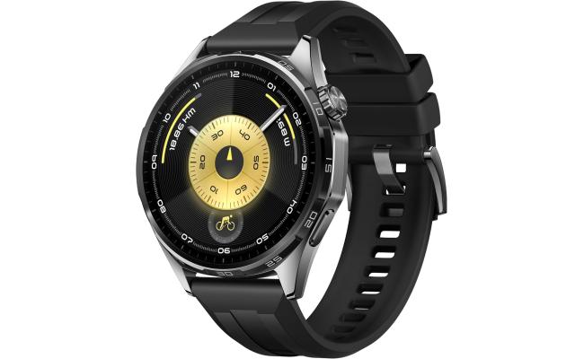 HUAWEI WATCH GT 6 GPS 46mm Smart Watch, 1.47''AMOLED Touchscreen, up to 21 days battery life, Cycling,100+ Sports Mode, iOS & Android, All-day Health Monitoring, Emotional Wellbeing, Black