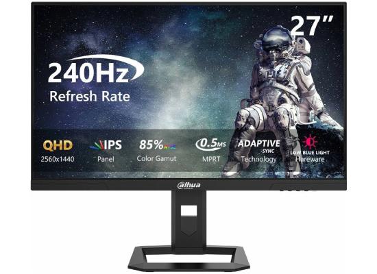 Dahua LM27-E341A 27" IPS QHD 2K 240Hz 0.5ms 95% DCI-P3 Adaptive Sync Adjustable Stand w/ 2x HDMI, 2x DisplayPort - Black