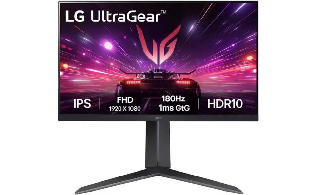 LG 24GS65F UltraGear 24" IPS Full HD 180Hz Refresh Rate, 1ms (GtG) Response Time, HDR 10 AMD FreeSync & NVIDIA G-Sync Technology Adjustable Stand , Black