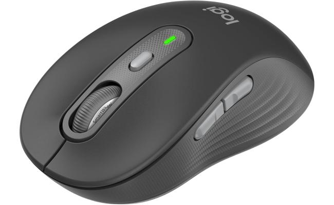 Logitech Signature Plus M750 Wireless Mouse – for Small to Medium Hands, SmartWheel, Bluetooth, Multi Device, 24-Month Battery, Silent Clicks, Customizable Side Buttons, Contoured Shape - Graphite