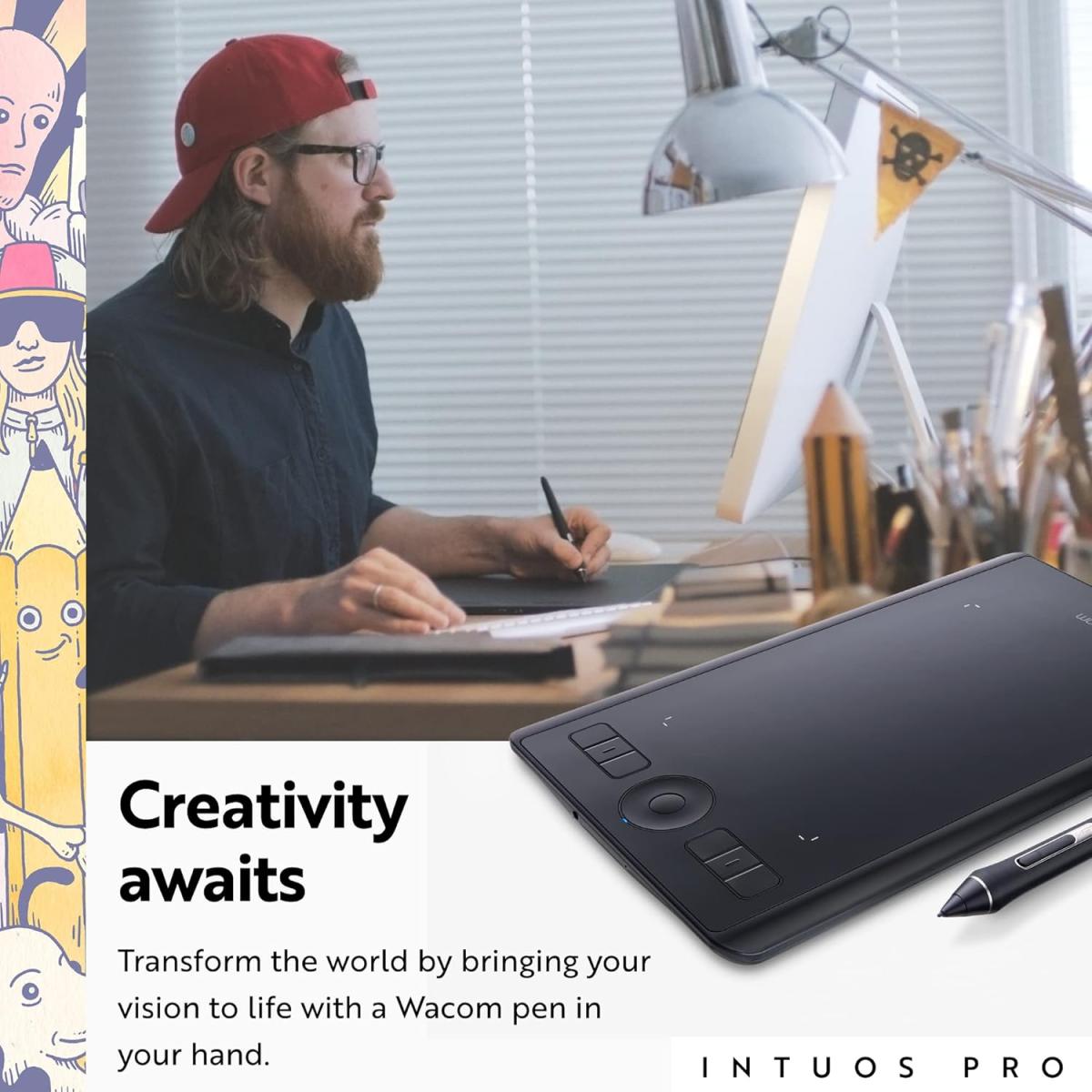 Wacom Intuos Pro (2025) Drawing Tablet, Small 215 x 163 mm Wireless Graphics Art Tablet with Pro Pen 3 & Touch Ring, Digital Drawing Pad for Mac and Windows PC Wacom Intuos Pro (2025) Drawing Tablet, Small 215 x 163 mm Wireless Graphics Art Tablet with Pro Pen 3 & Touch Ring, Digital Drawing Pad for Mac and Windows PC