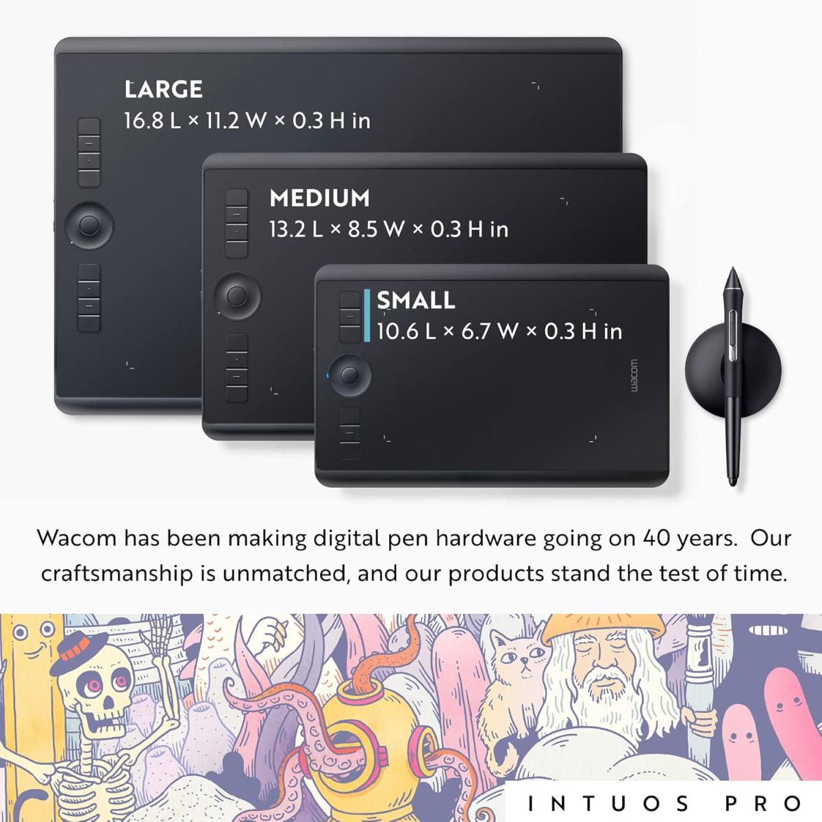 Wacom Intuos Pro (2025) Drawing Tablet, Small 215 x 163 mm Wireless Graphics Art Tablet with Pro Pen 3 & Touch Ring, Digital Drawing Pad for Mac and Windows PC Wacom Intuos Pro (2025) Drawing Tablet, Small 215 x 163 mm Wireless Graphics Art Tablet with Pro Pen 3 & Touch Ring, Digital Drawing Pad for Mac and Windows PC