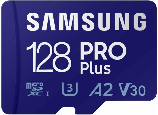 Samsung PRO Plus 128GB microSD Memory Card microSDXC, Up to 180 MB/s, Full HD & 4K UHD, UHS I, C10, U3, V30, A2, for Android Smartphones, Tablets, GoPRO, and DJI Drone