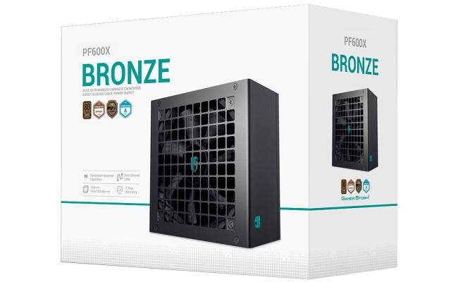 Deepcool GamerStorm PF600X 80 PLUS Bronze 600w Non-Modular ATX12V Long-Life 120mm Fan Sleeved Cables Premium Electrolytic Capacitors-  Black