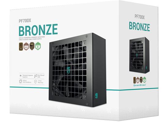 Deepcool GamerStorm PF700X 80 PLUS Bronze 700w Non-Modular ATX12V Long-Life 120mm Fan Sleeved Cables Premium Electrolytic Capacitors- Black product thumbnail 2