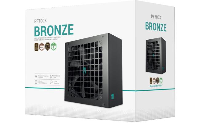 Deepcool GamerStorm PF700X 80 PLUS Bronze 700w Non-Modular ATX12V Long-Life 120mm Fan Sleeved Cables Premium Electrolytic Capacitors-  Black