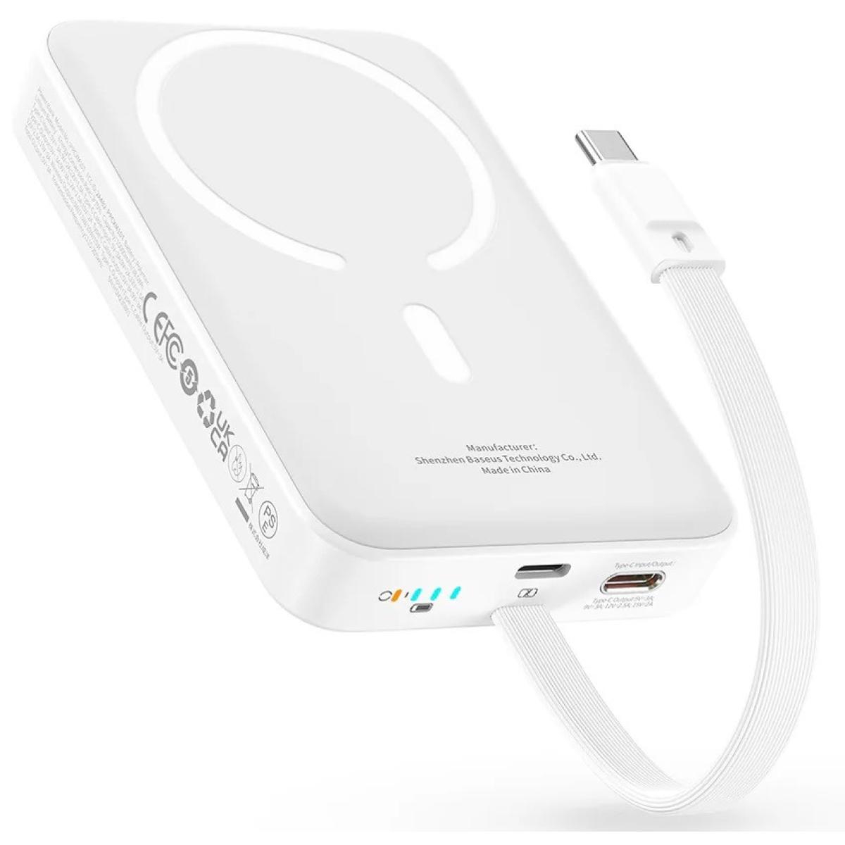 Baseus Magnetic Power Bank 30W 10000mAh With Built-in USB-C Cable - Black