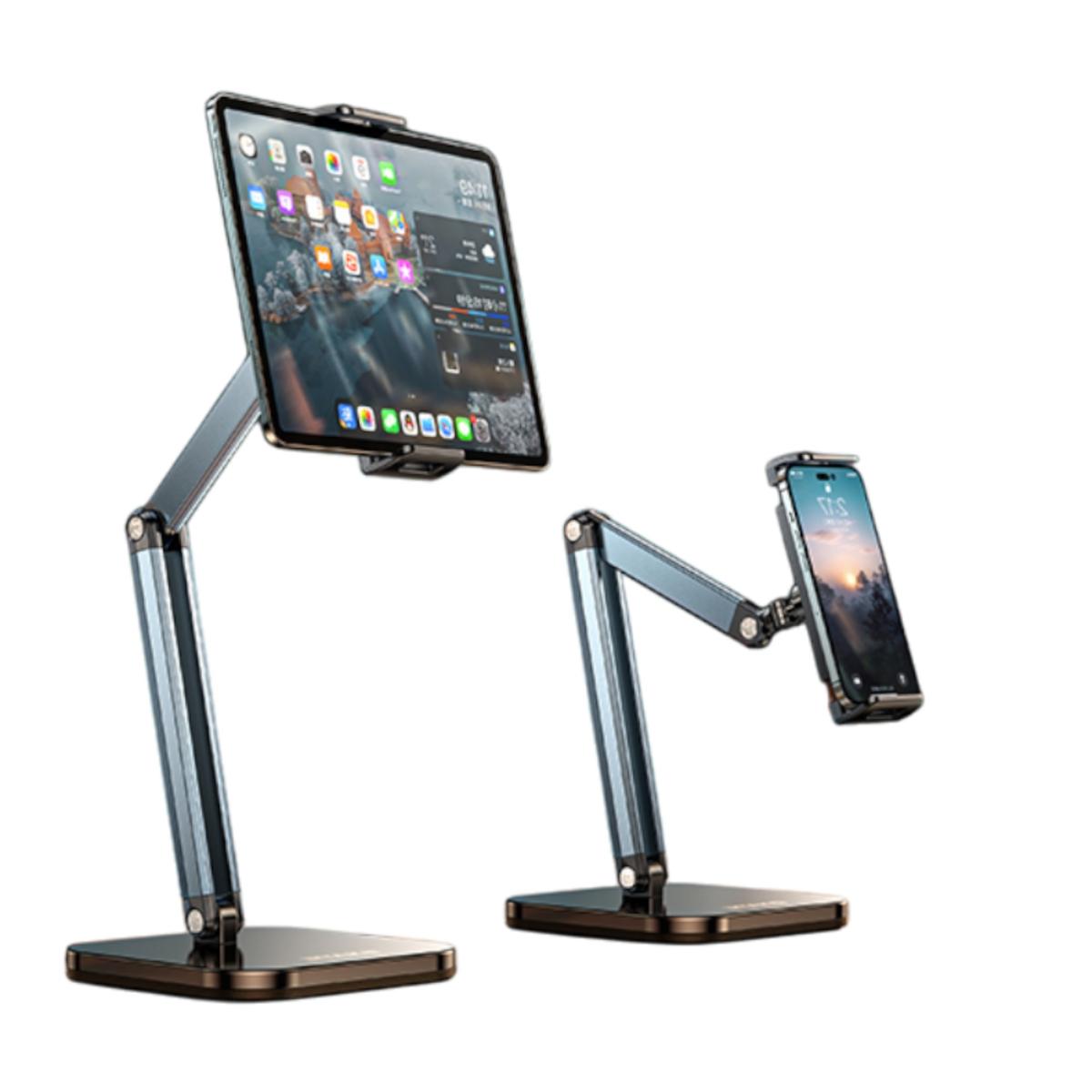 RTAKO 911 Original Height Adjustable Phone and Tablet Stand Carbon steel four-axis stabilization 720° omnidirectional adjust Compatible with iPhone and Android phones