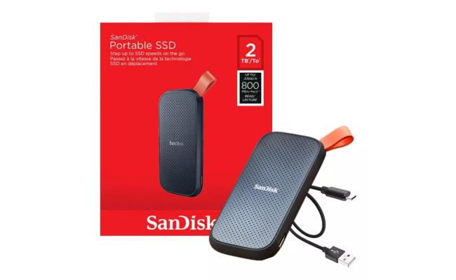 SanDisk 2TB Portable SSD - Up to 800MB/s, USB-C, USB 3.2 Gen 2, Updated Firmware - External Solid State Drive